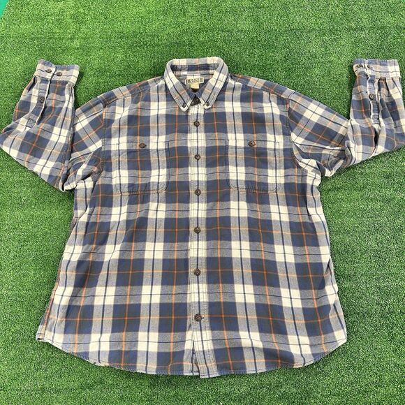 Duluth Trading Co Men's Flannel Shirt Blue Size 2XL Plaid Button Down Pockets - Picture 3 of 16